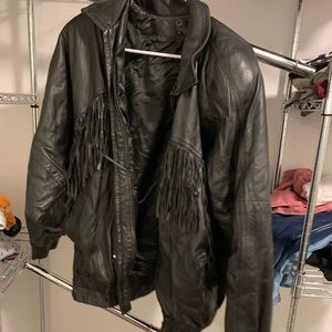 Leather biker jacket
